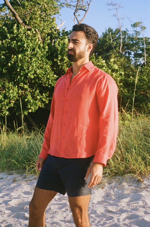 Mustique Linen Shirt - Rouge | Effortless Elegance | Senja